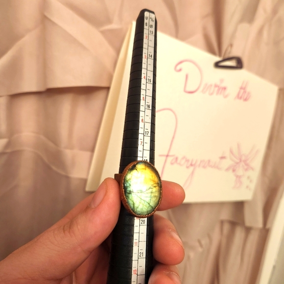 Labradorite Copper Electroform Ring Size 8 - Picture 3 of 4